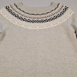Banana Republic Fair Isle Sweater  Womens Size XS Gray Nordic Knit Long‎ Sleeve